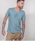 Turn left bleu prusse Tee-shirt moto authentique & rétro