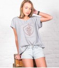 T-shirt femme bandidas gris