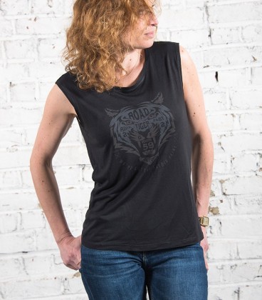 T-shirt black tiger femme