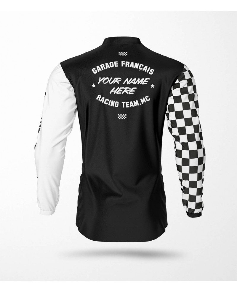 Maillot de bain RACING en jersey damier beige et blanc