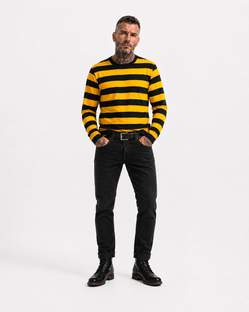 sweat-shirt custom prison noir et jaune