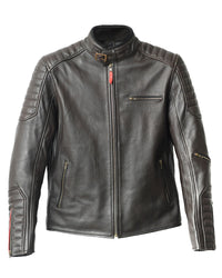blouson cuir arsouille – moka – détail cuir – Garage Français