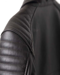 blouson cuir arsouille – moka – détail épaule – Garage Français