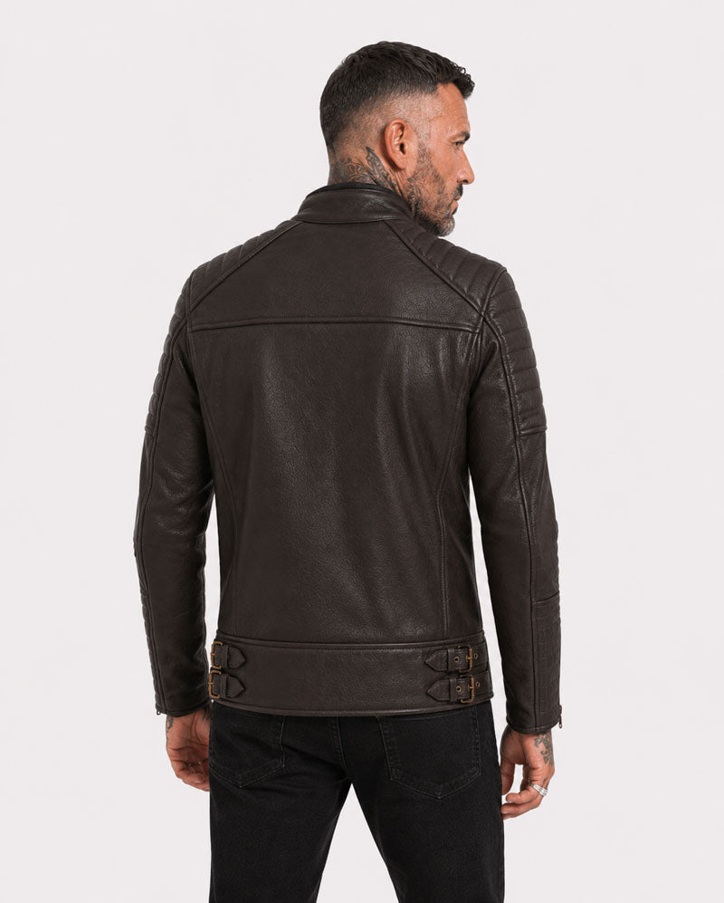 blouson cuir arsouille – moka – dos – Garage Français