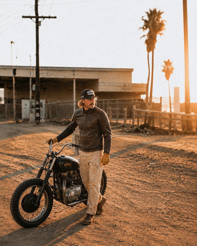 blouson cuir arsouille – moka – lifestyle – Garage Français