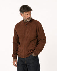 blouson moto steve daim – face – Garage Français