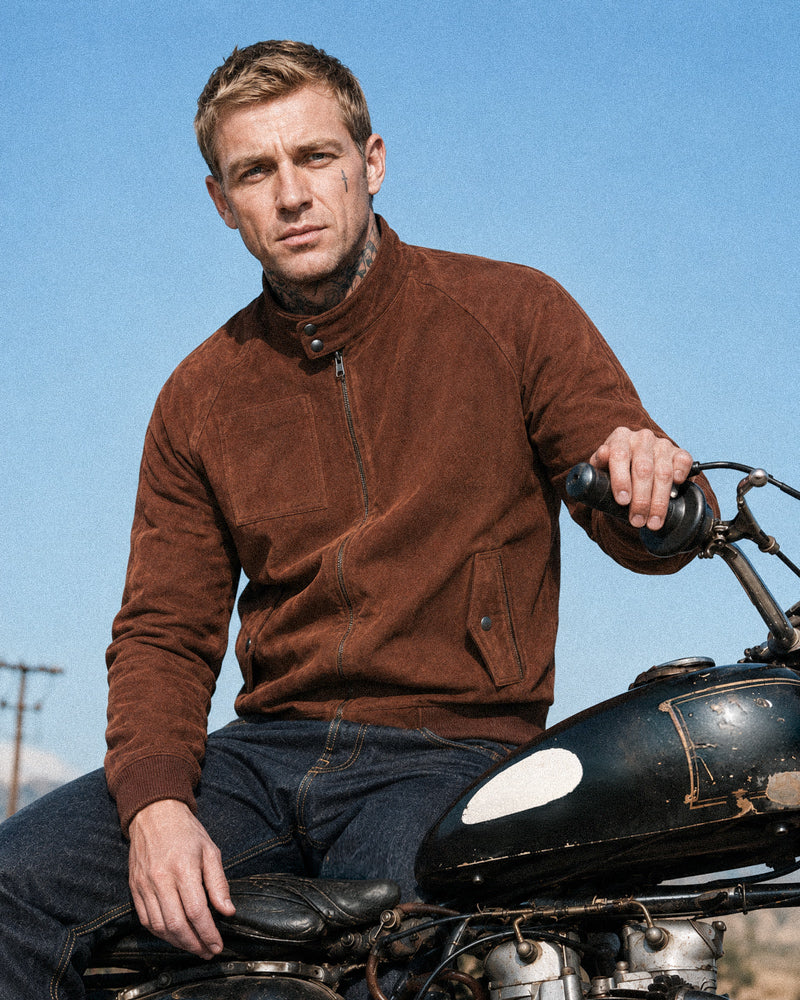blouson moto steve daim – lifestyle – Garage Français