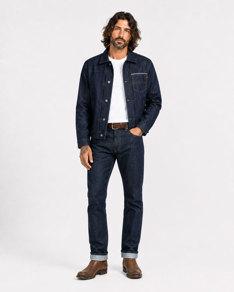 blouson jeans selvedge freelander – face – Garage Français