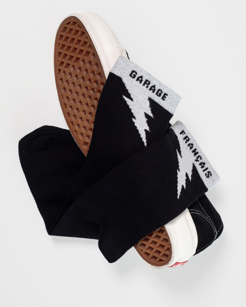 lightning socks black unisex