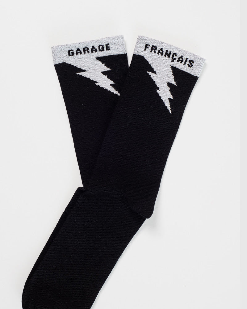 lightning socks black unisex