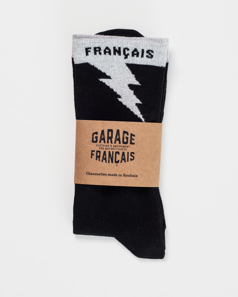 lightning socks black unisex