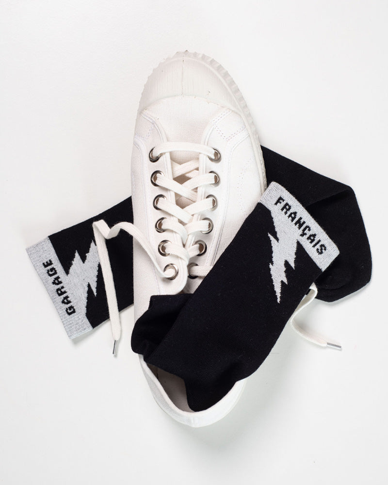lightning socks black unisex