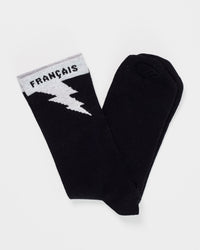 lightning socks black unisex