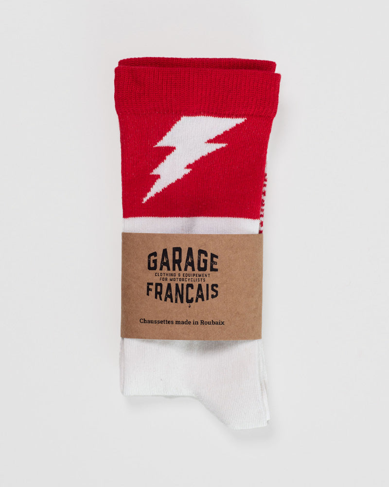 chaussettes eclair red unisexe