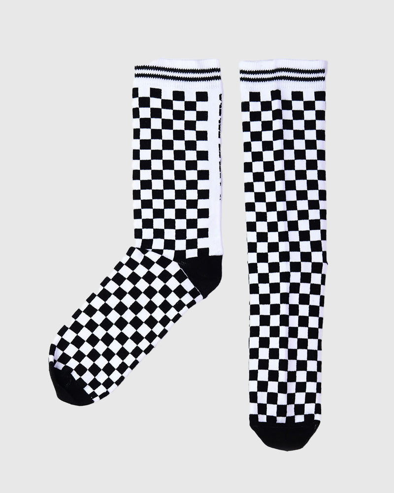 chaussettes damiers noir et blanc, unisexe