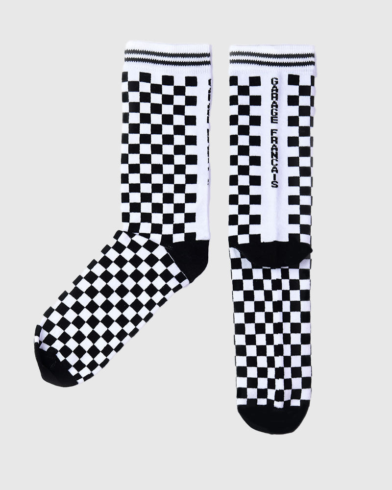 chaussettes damiers noir et blanc, unisexe