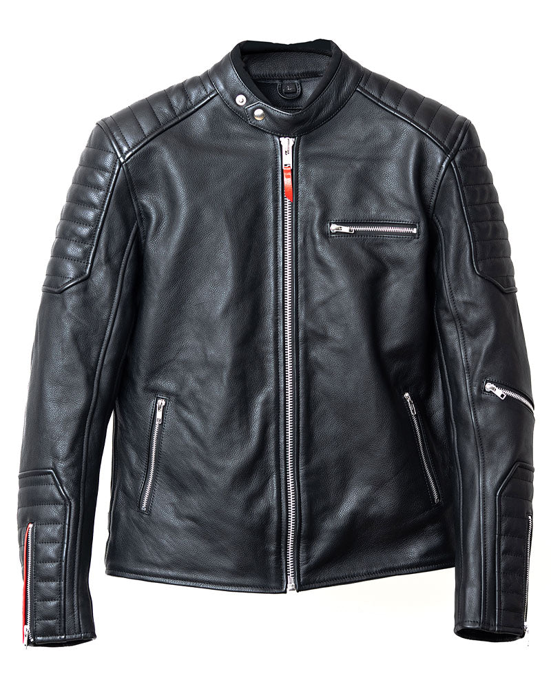 blouson cuir lascar – noir – détail cuir – Garage Français