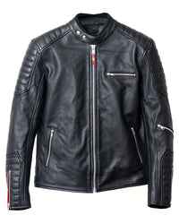 blouson cuir lascar – noir – détail cuir – Garage Français