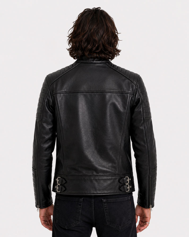 blouson cuir lascar – noir – dos – Garage Français