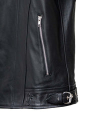 blouson cuir loubard – noir – détail boucle – Garage Français