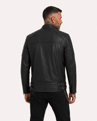 blouson cuir loubard – noir – dos – Garage Français