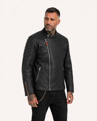 blouson cuir loubard – noir – face – Garage Français