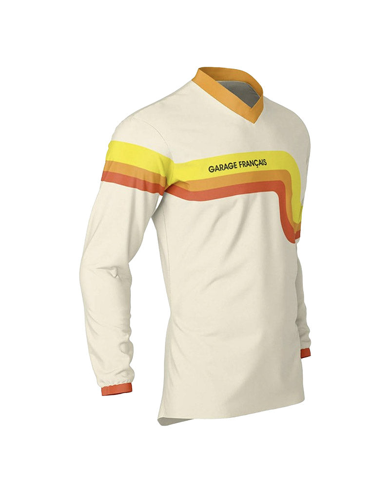maillot moto vintage 70's dirt – profil face – Garage Français