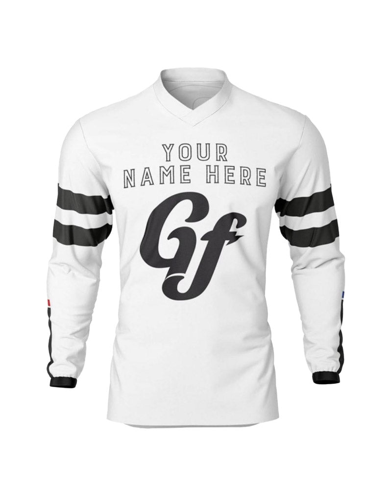 maillot-personnalisable-gf-racing-blanc – face – Garage Français