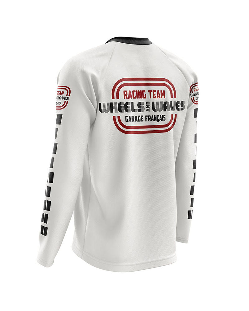 maillot moto vintage wheels & waves dirty ride – dos – Garage Français