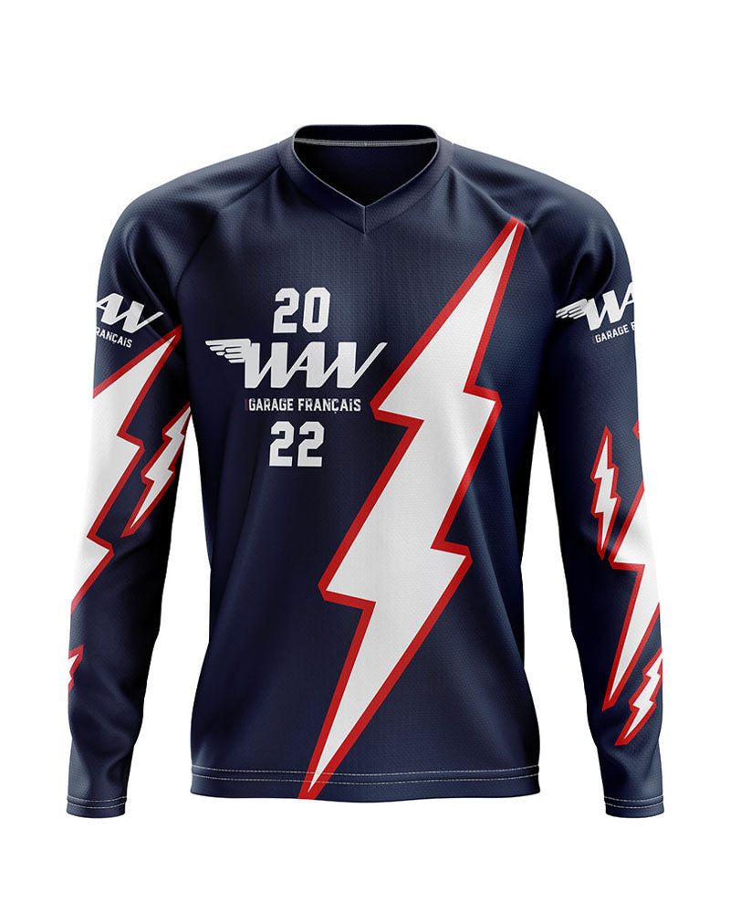maillot moto vintage wheels & waves ride 80's – face – Garage Français