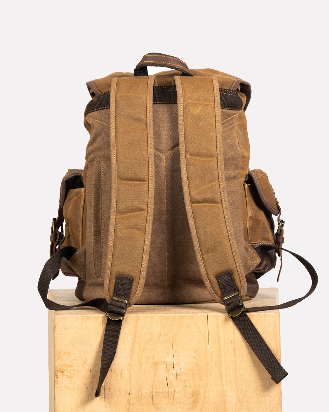 Sac à dos moto canvas anti-pluie adventurous brown