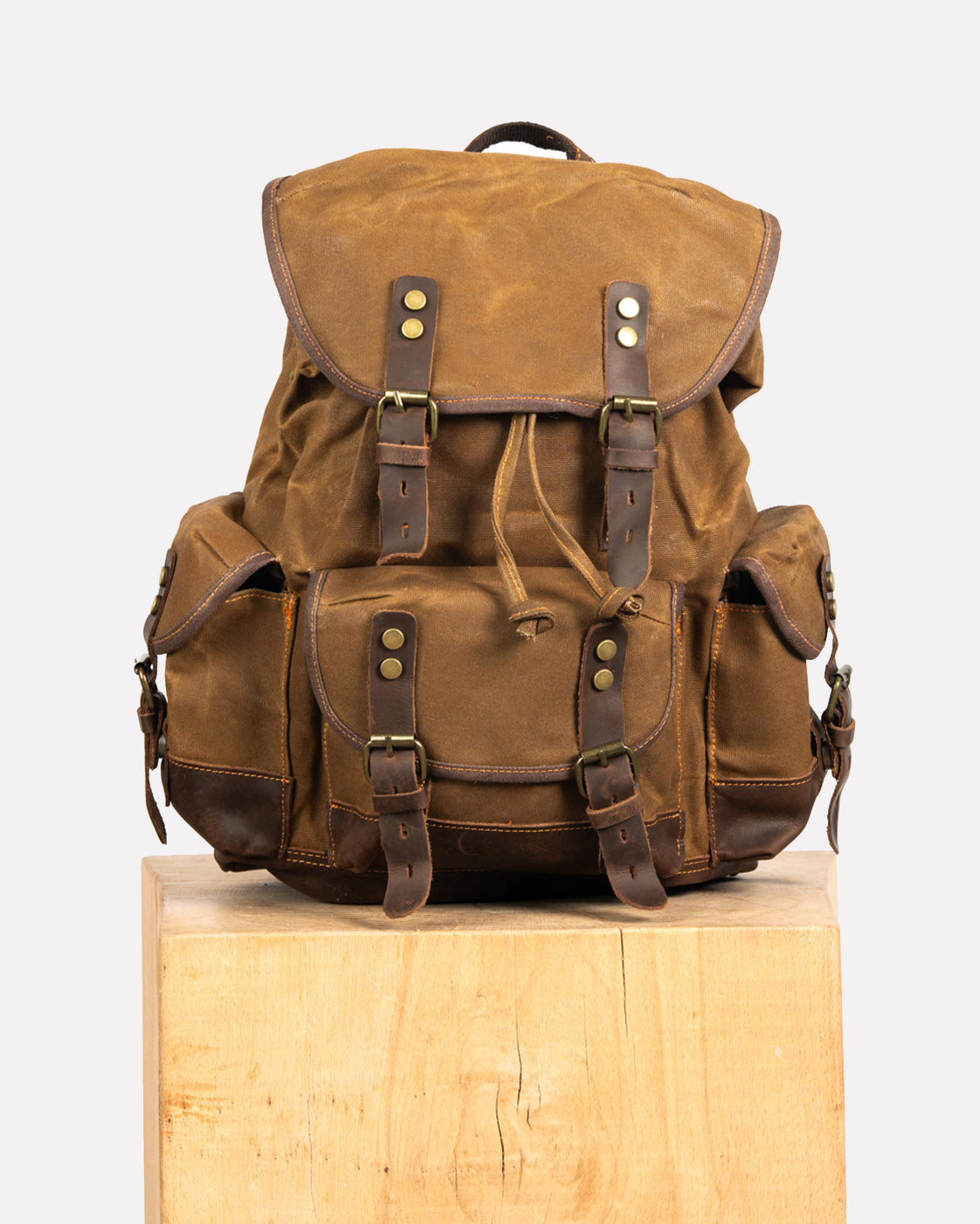 Sac à dos moto canvas anti-pluie adventurous brown