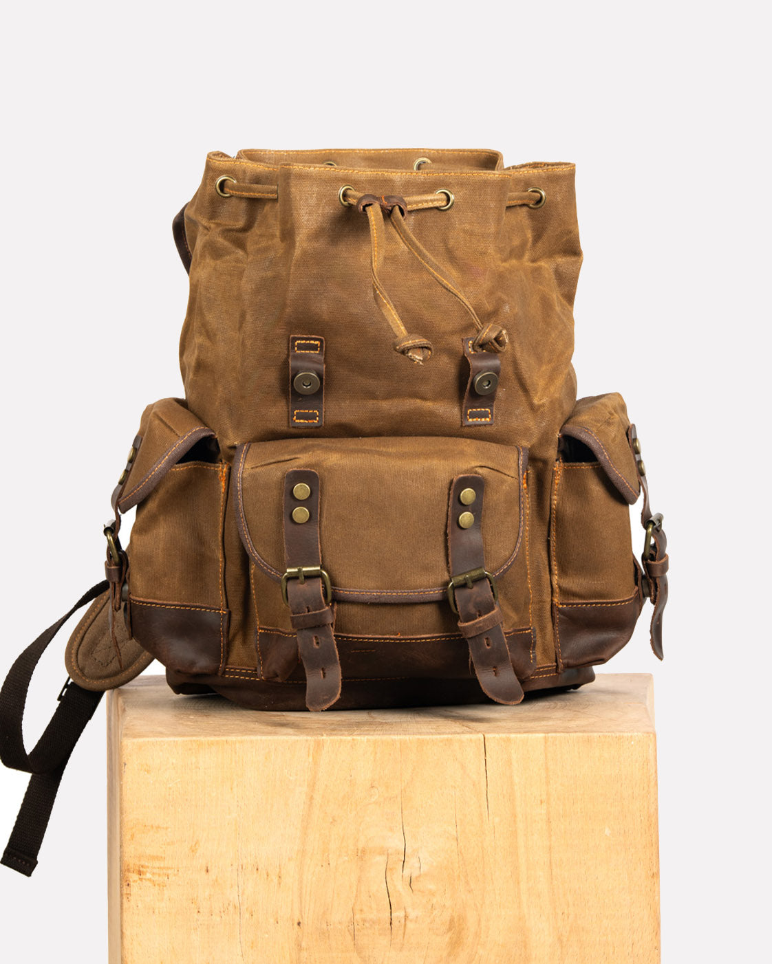 Sac à dos moto canvas anti-pluie adventurous brown