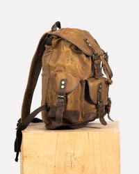 Sac à dos moto canvas anti-pluie adventurous brown