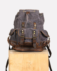 sac à dos moto canvas anti-pluie adventurous noir