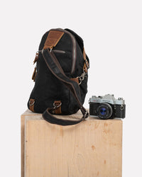 sac bandoulière toile cirée japan custom black