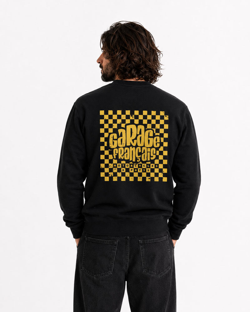 sweat "back to 90’s" – typo skate & vibes garage – dos – Garage Français