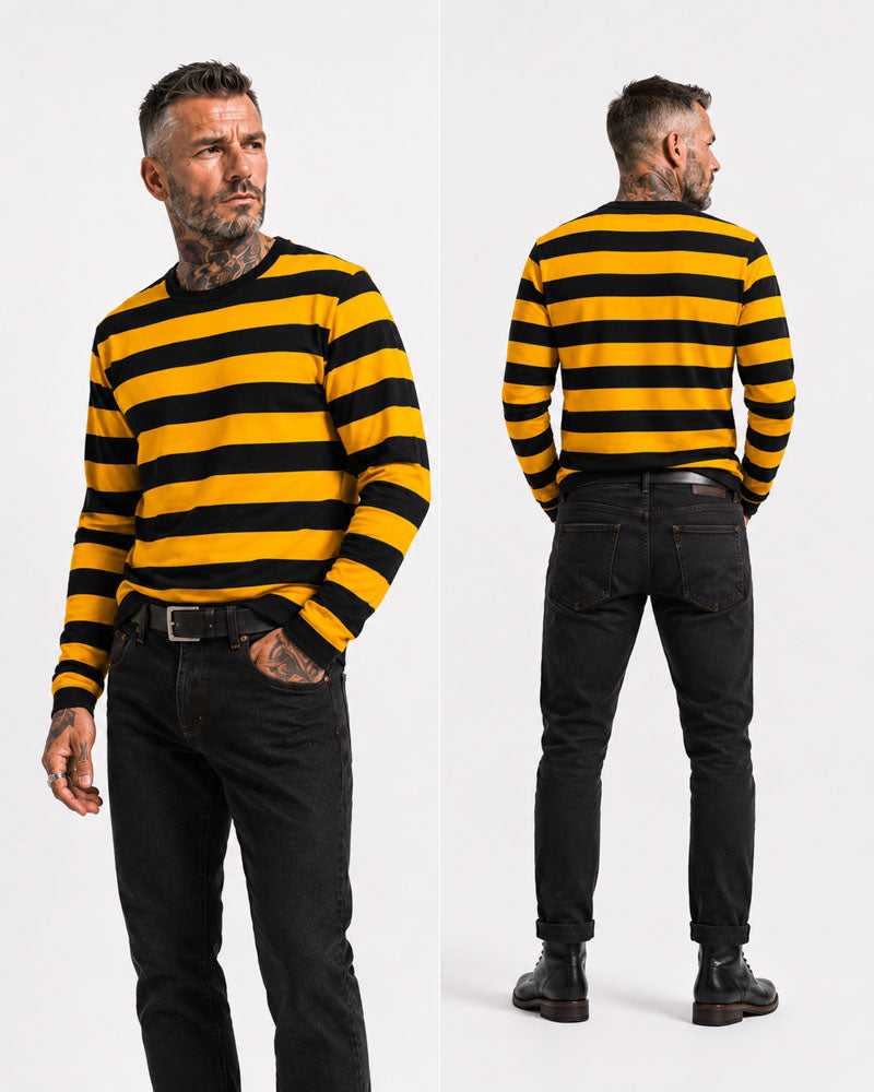 sweat-shirt custom prison noir et jaune – dos – Garage Français