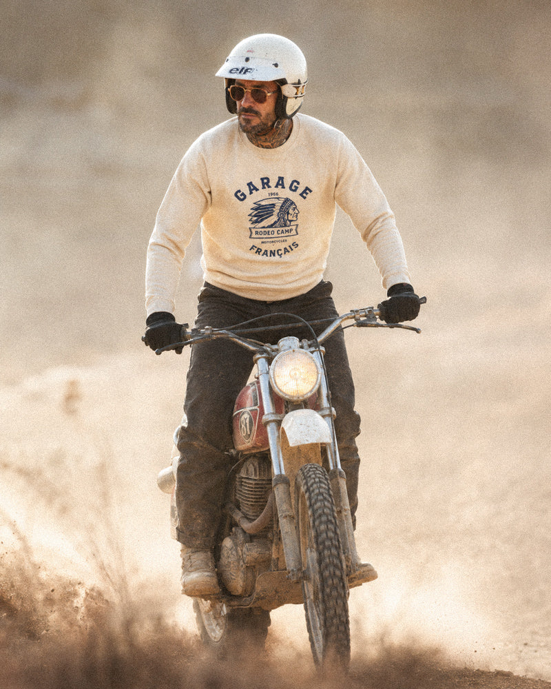 sweat-shirt rodéo camp, l’esprit sauvage, imprimé sur du 380g – lifestyle – Garage Français