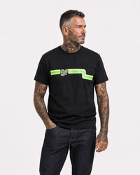 70s waves t-shirt - black