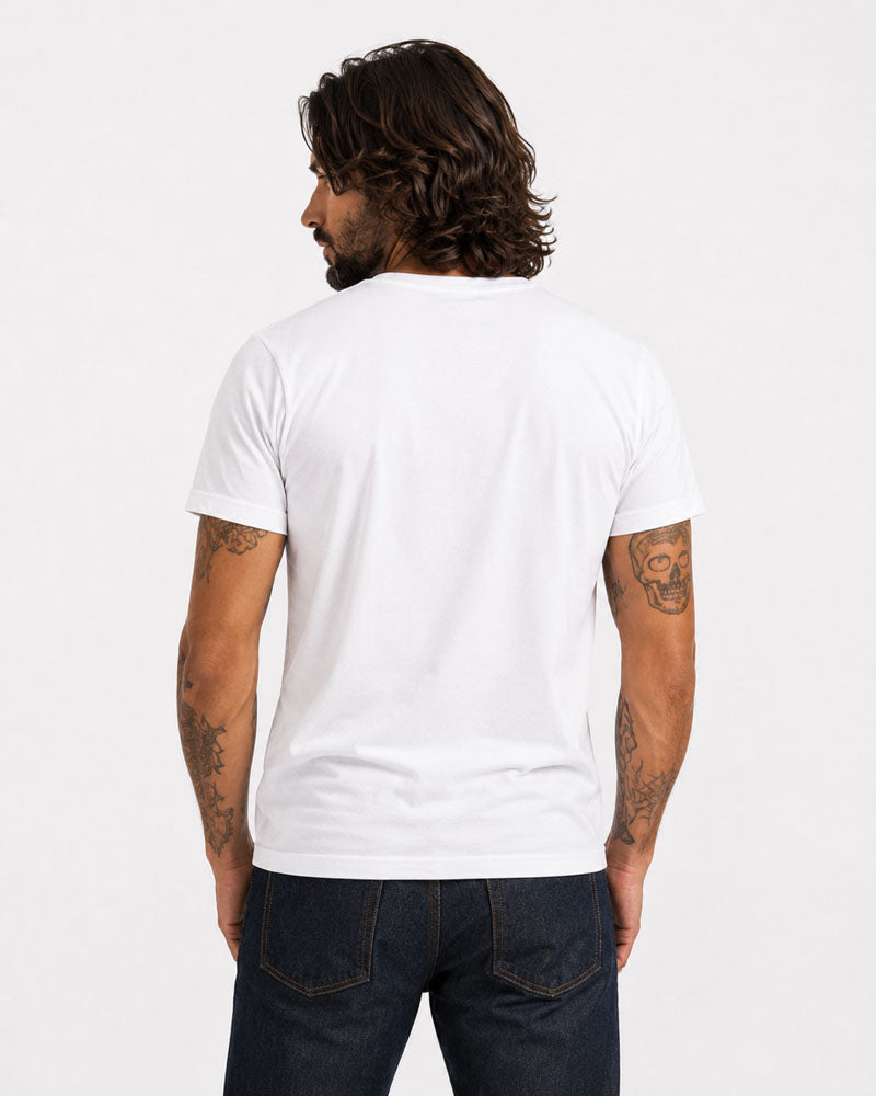 tee-shirt casque 70 - blanc – dos – Garage Français