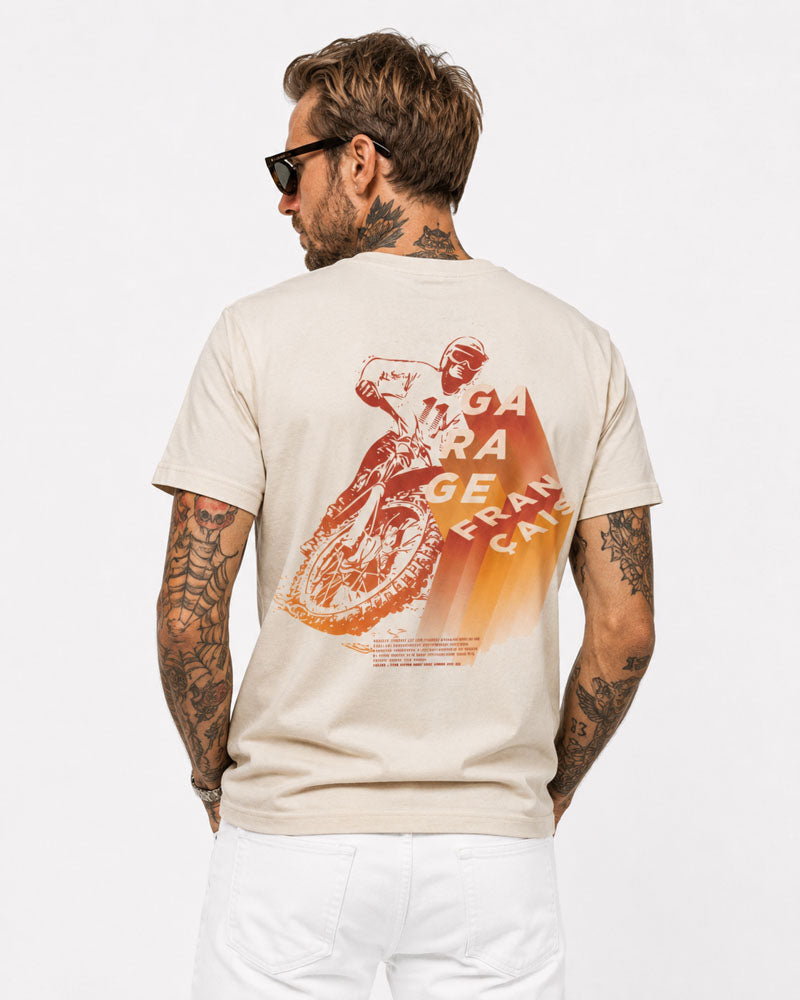 tee-shirt moto germain vincenot colab. – dos – Garage Français